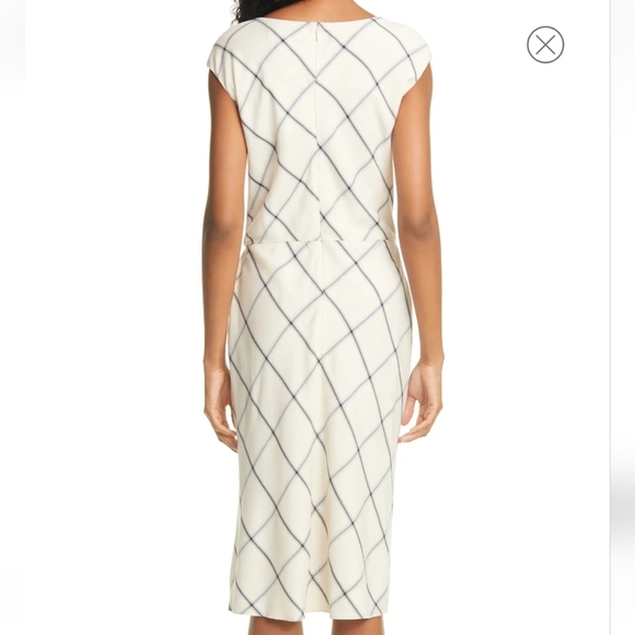 NWT Nordstrom Signature Dress Sleeveless Size 4 Bias Cut Fairfax Plaid Midi - Picture 3 of 6